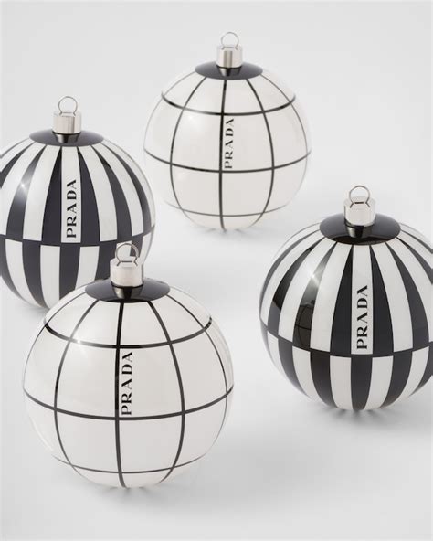 prada christmas baubles|White/black Glass Christmas Ornament Set .